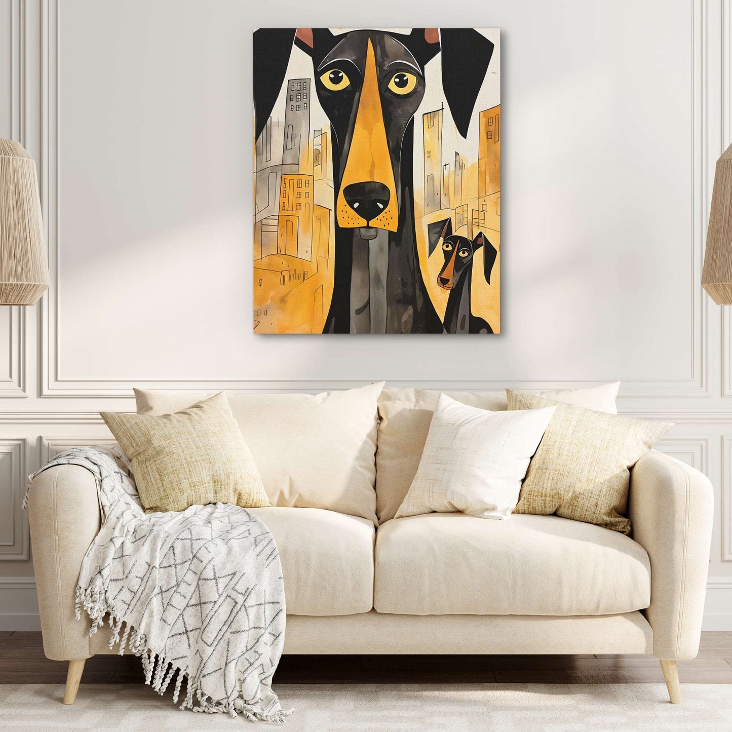 Dynamic Dobermans - Large Canvas Print