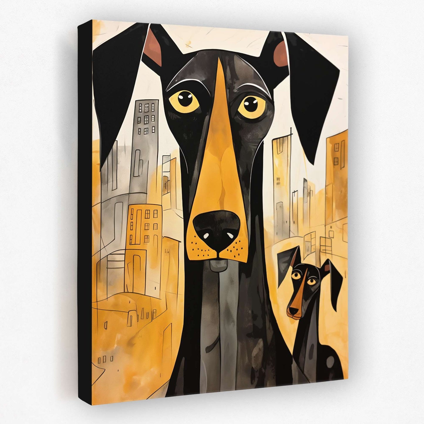 Dynamic Dobermans - Animals Canvas Wall Art