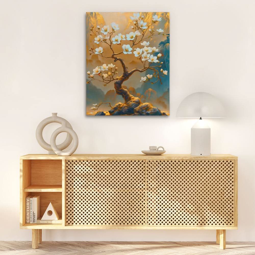 Dynamic Dream - Modern Beige Canvas Wall Art