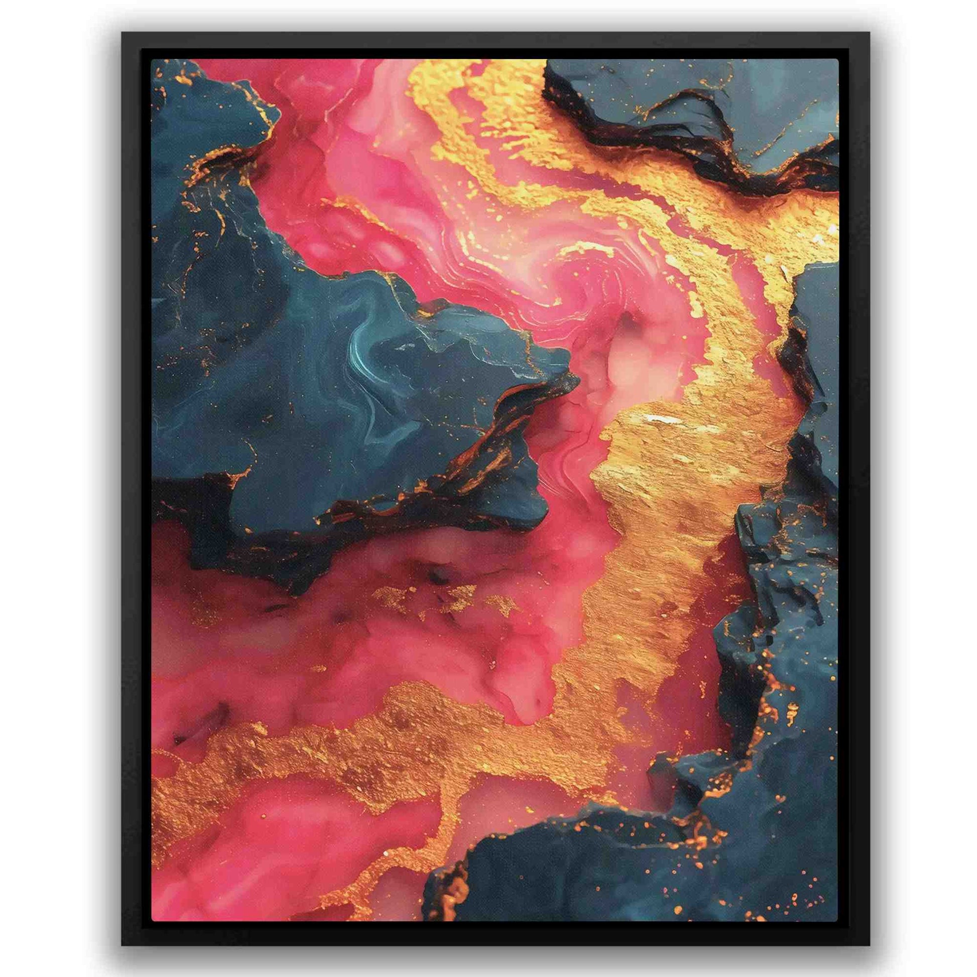 Dynamic Pink Dream - Black Pink and Gold Canvas Print