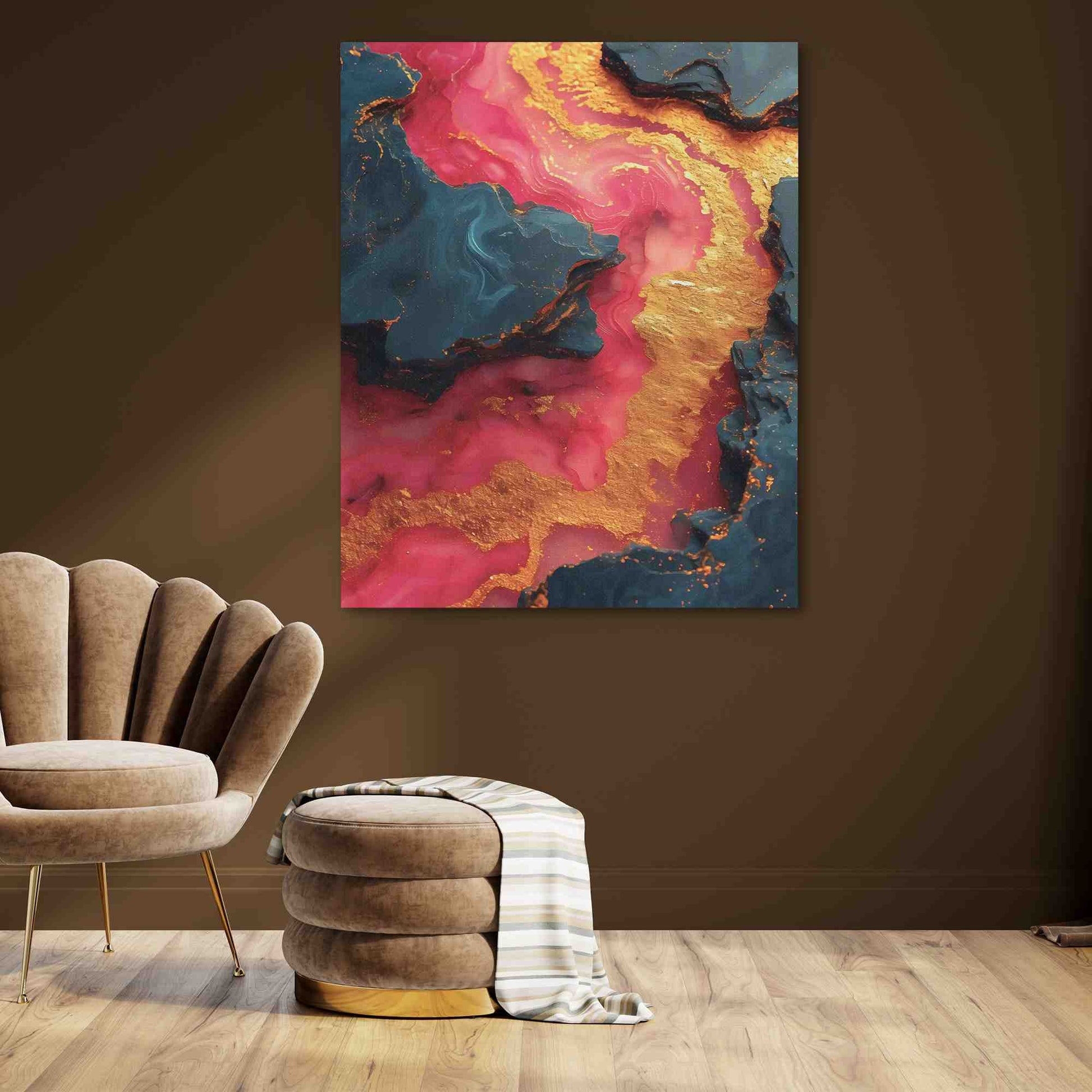 Dynamic Pink Dream - Large Abstract Canvas Print