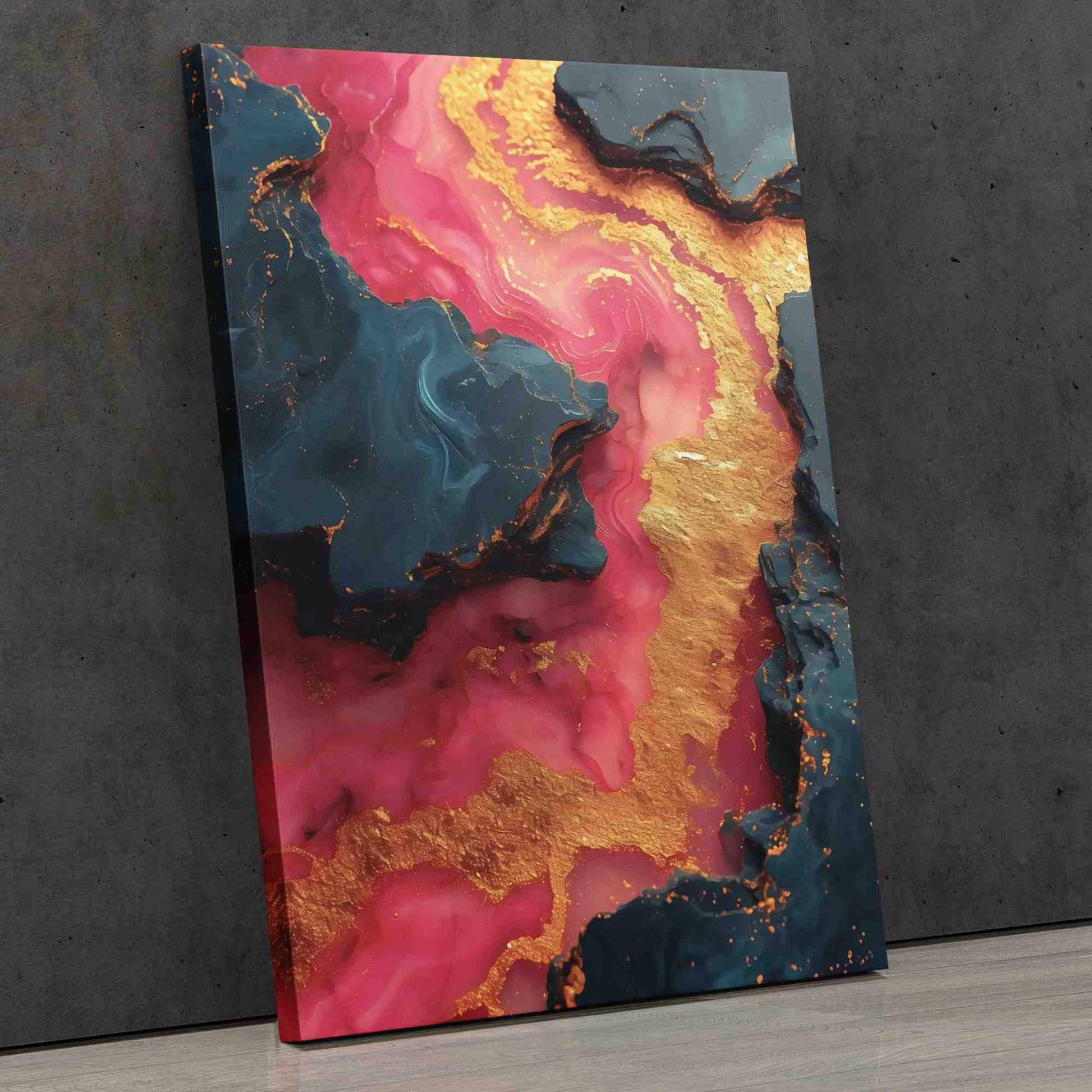 Dynamic Pink Dream - Black Wall Art