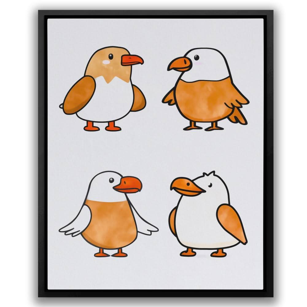 Eagle Gathering - Beige Fun Canvas Print