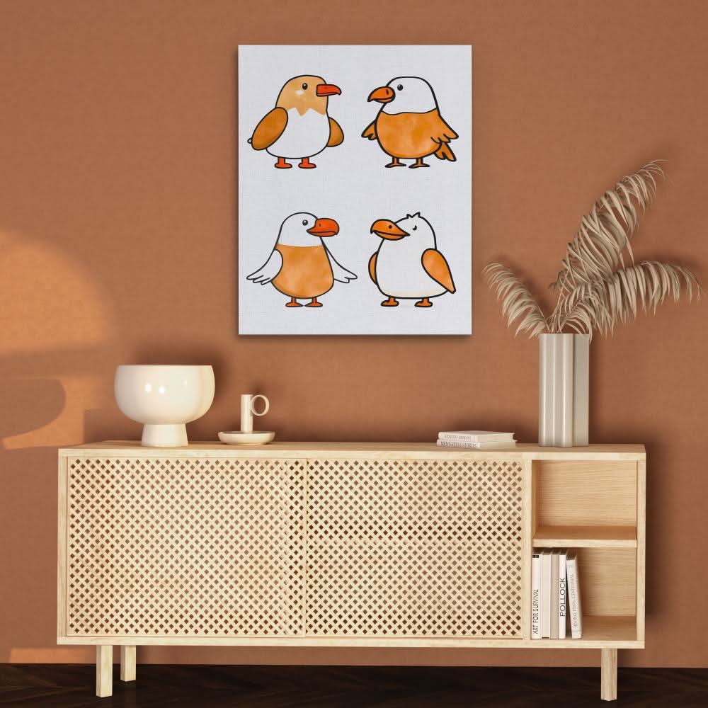 Eagle Gathering - Contemporary Wall Art in Black Frame