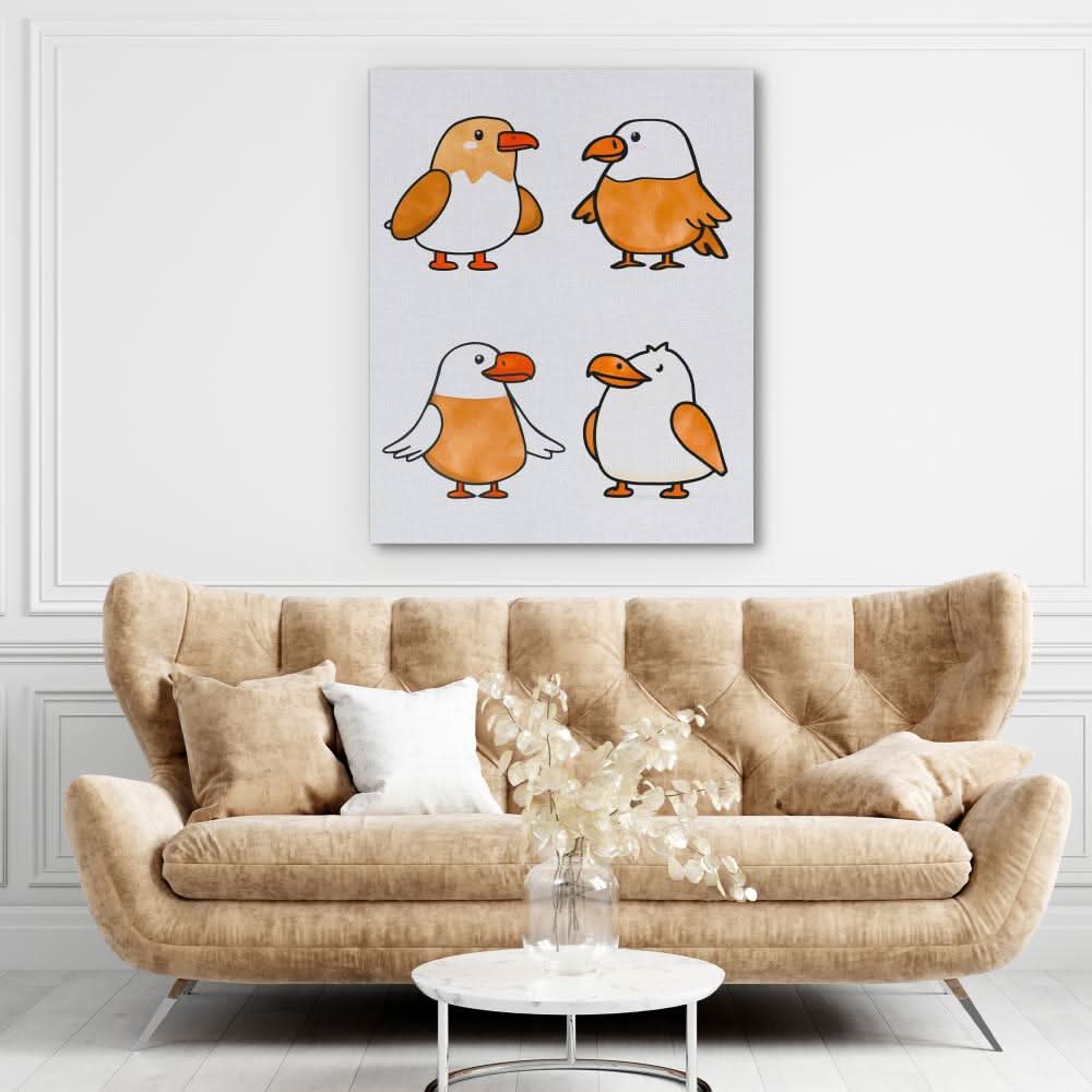 Eagle Gathering - Beige Wall Art for Nursery