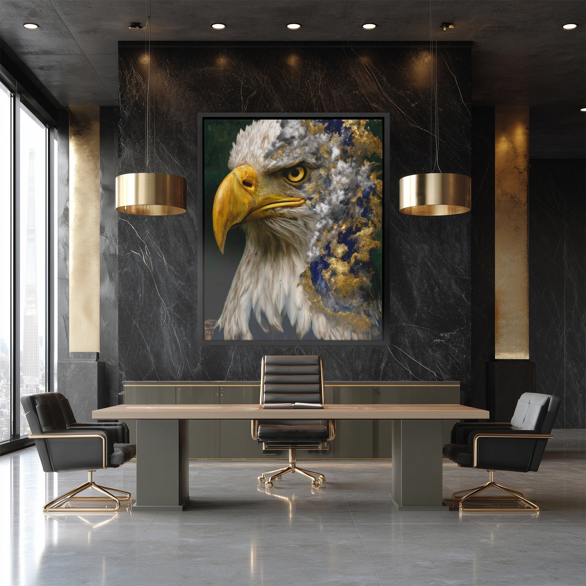 Eagle's Golden Thunder - Luxury Wall Art