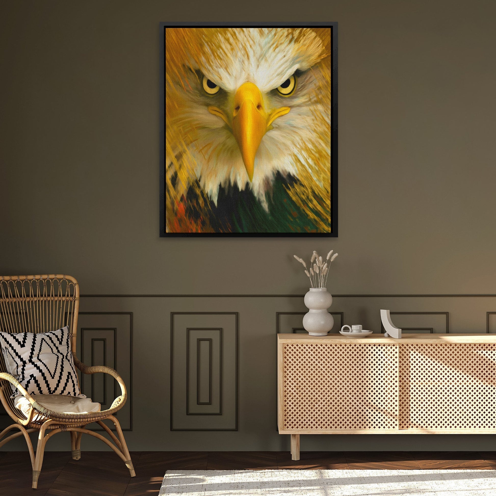 Eagle's Lightning Strike - Luxury Wall Art