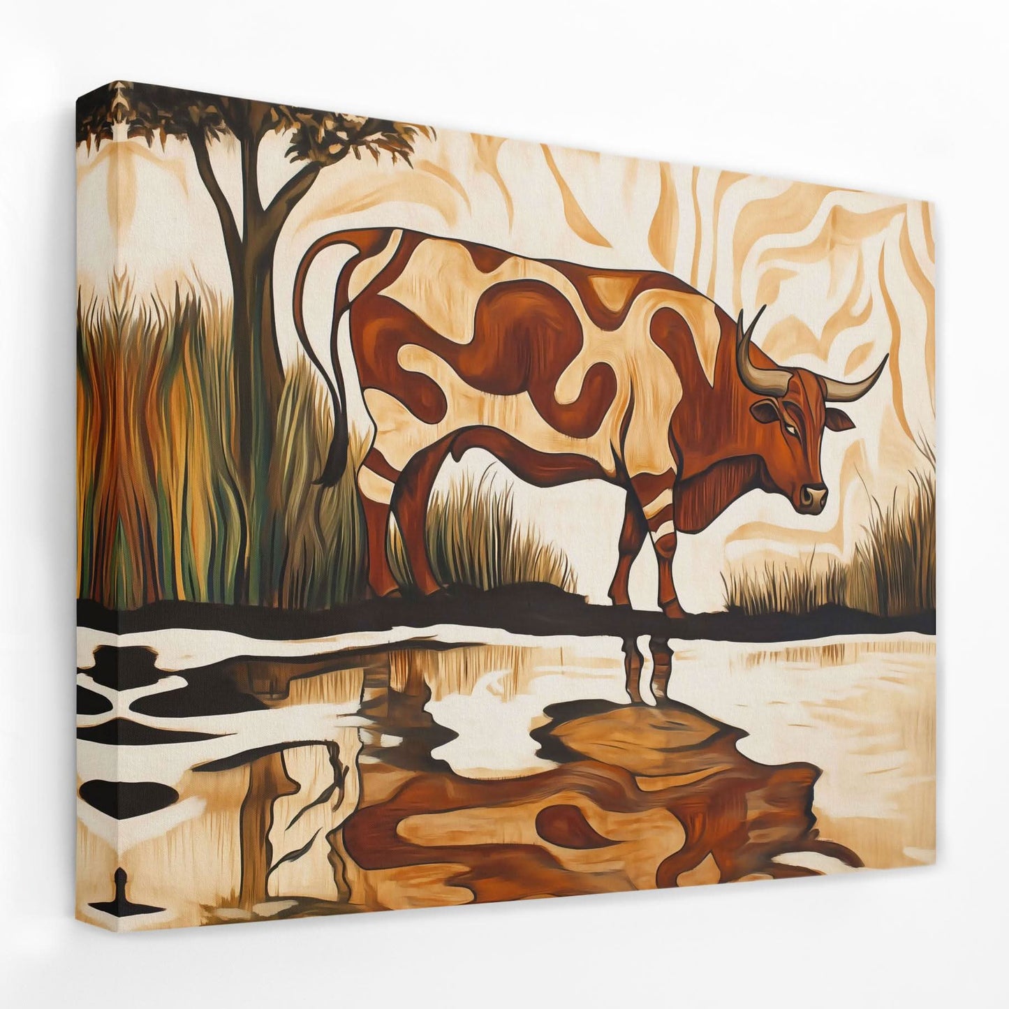 Earth and Strength - Bull Canvas Wall Art
