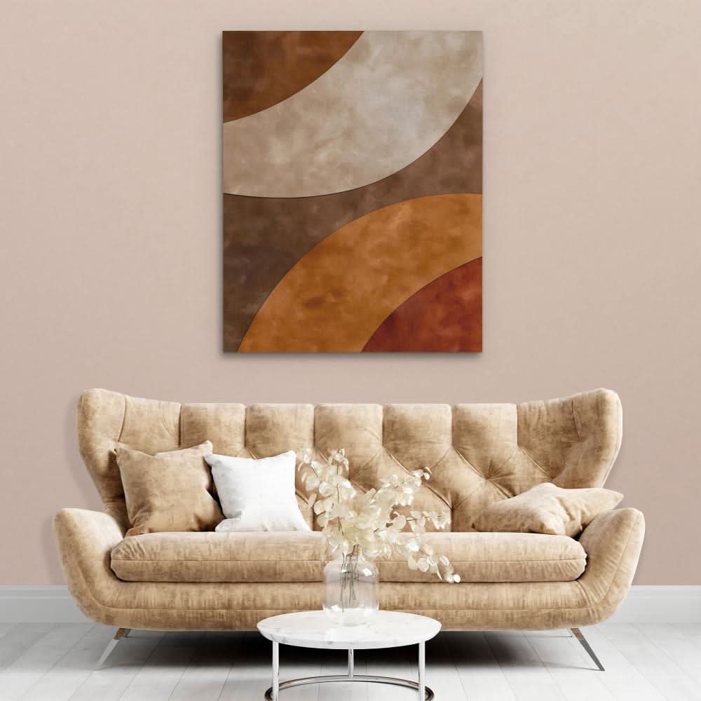 Earth Tone Shapes - Brown Wall Art for Living Room