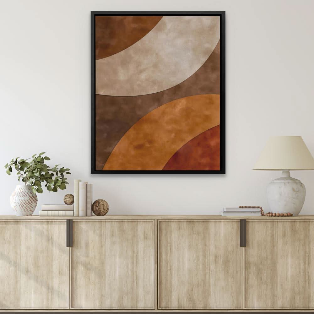 Earth Tone Shapes - Large Abstract Canvas Print