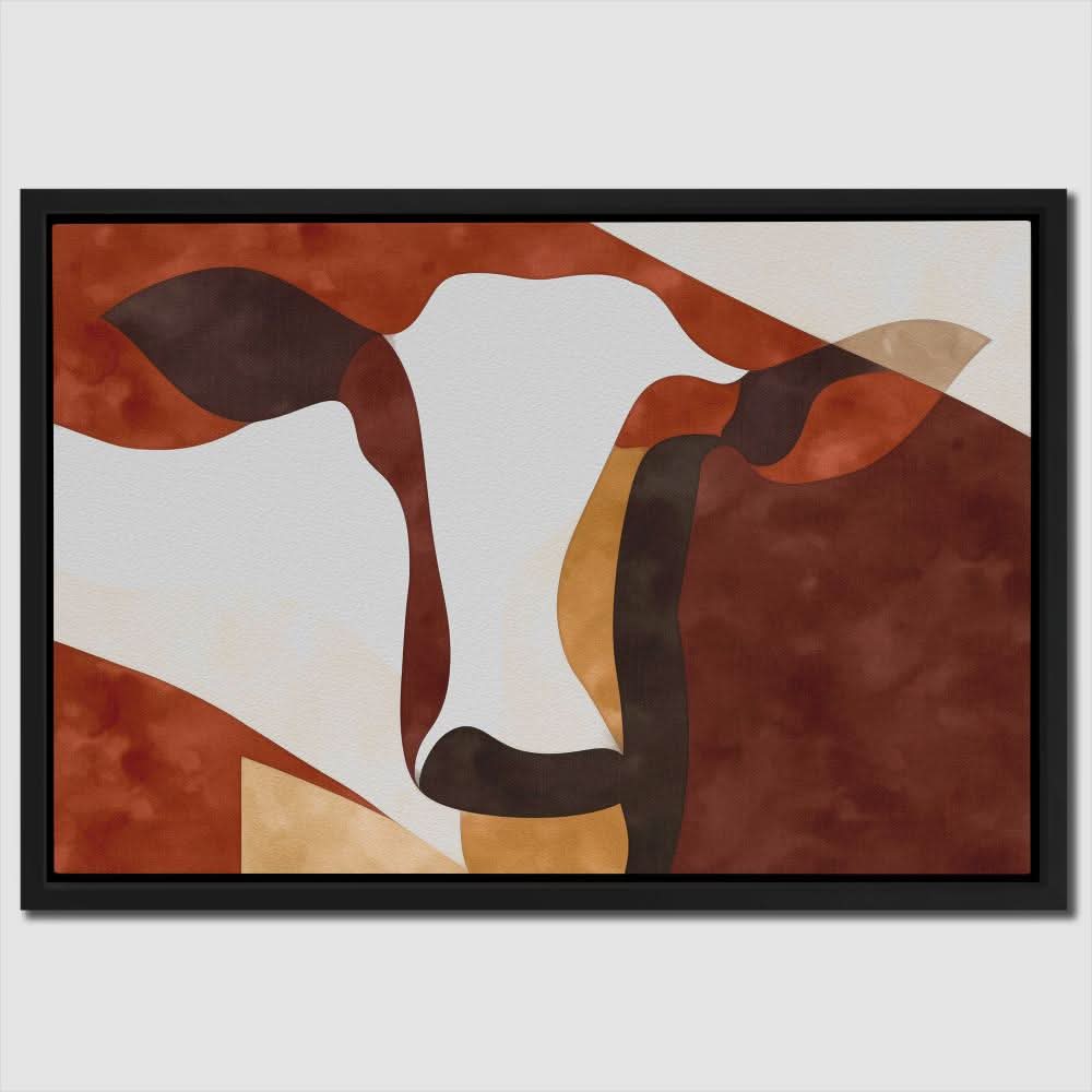 Earthen Gaze - Earth Tones Cow Canvas Print