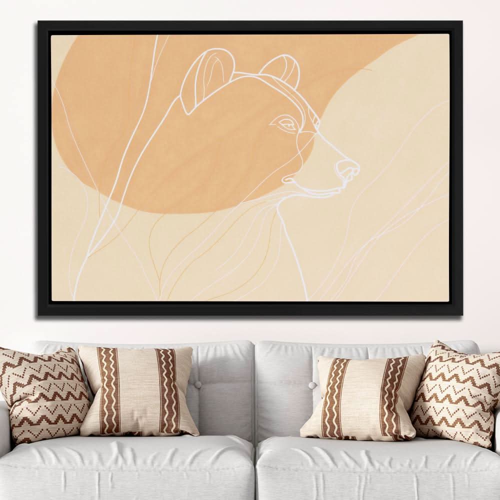 Earthly Bear - Beige Wall Art for Home Office