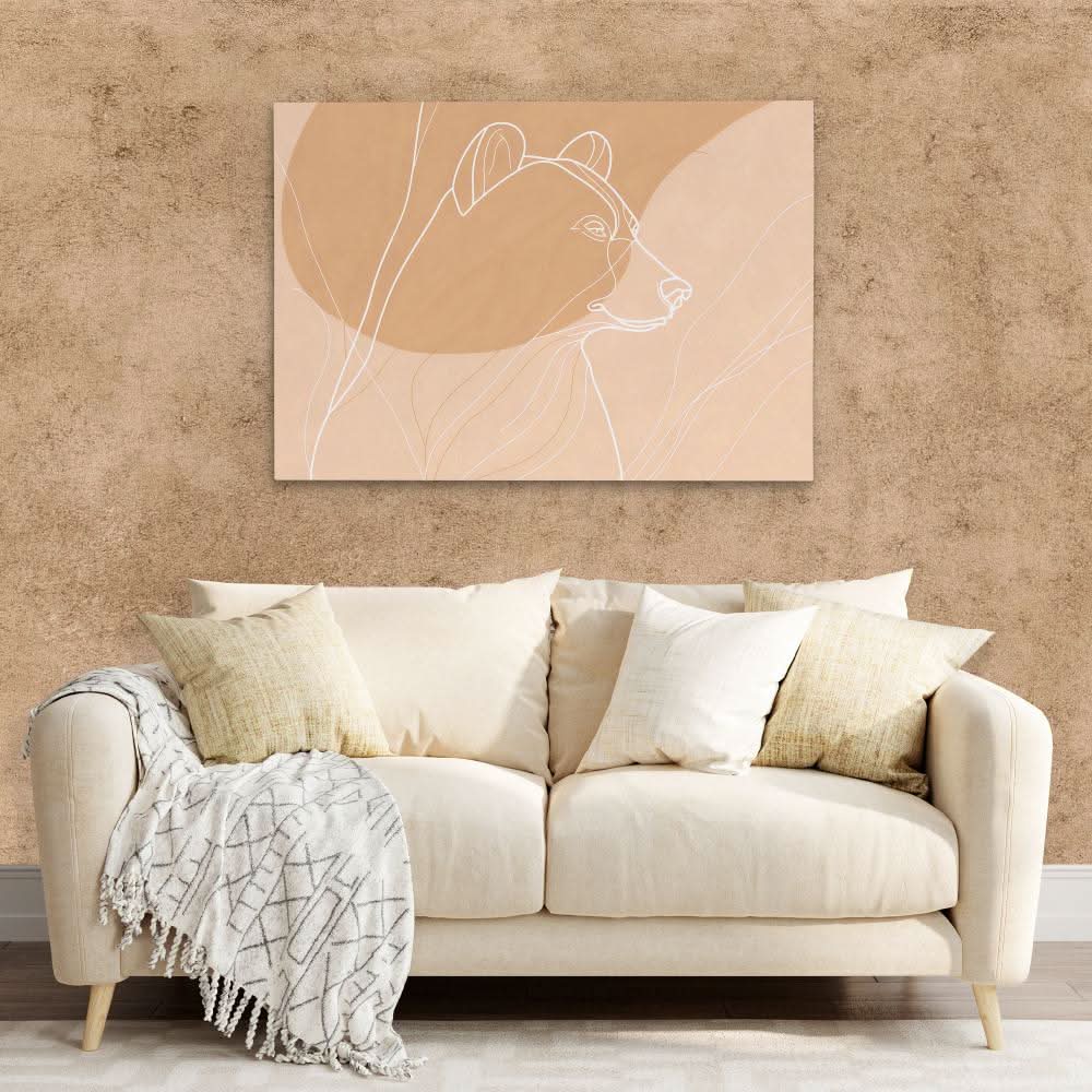 Earthly Bear - Bear Wall Art in Black Frame