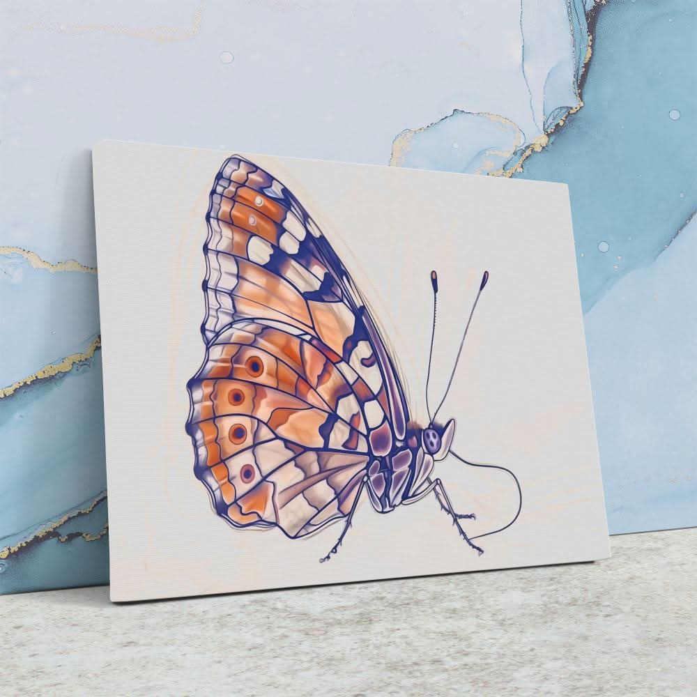Earthly Butterfly - Abstract Wall Art in Black Frame