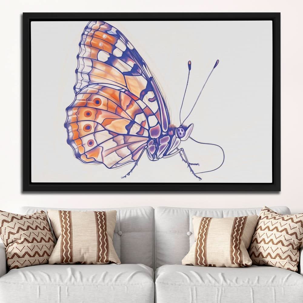 Earthly Butterfly - Contemporary Neutral Canvas Wall Art