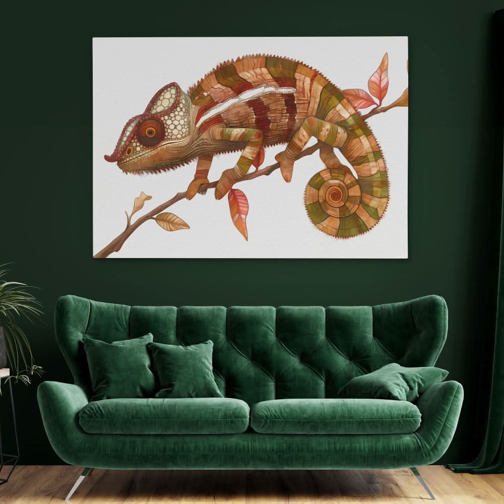 Earthly Chameleon - Brown Wall Art for Home Office