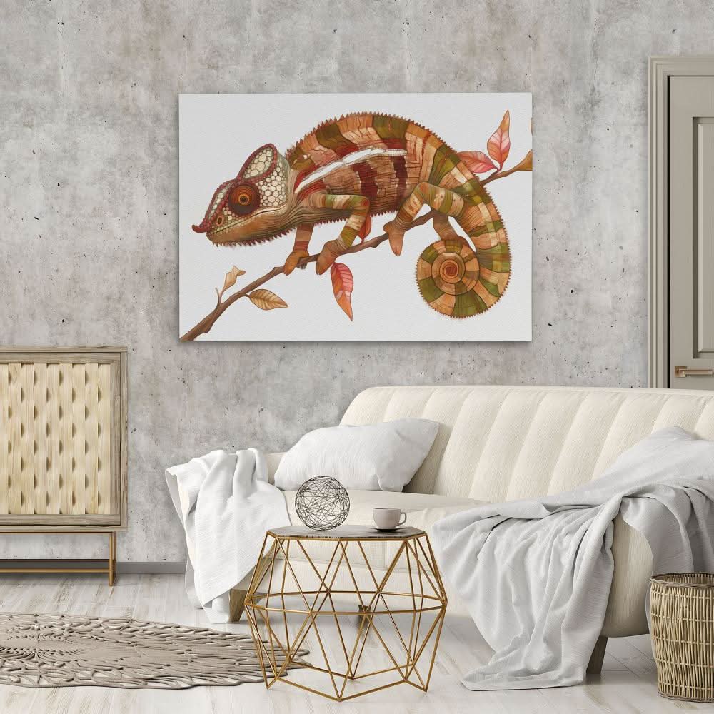 Earthly Chameleon - Brown Chameleon Canvas Print