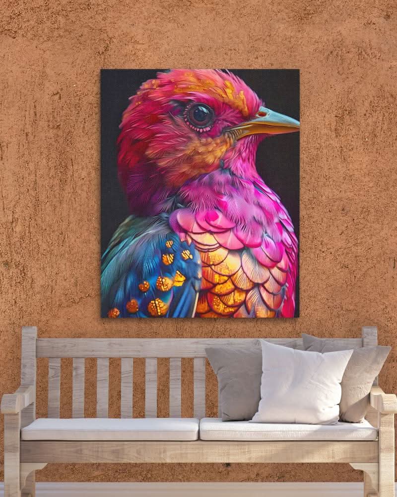 Earthly Elegance - Colorful Bird Canvas Print
