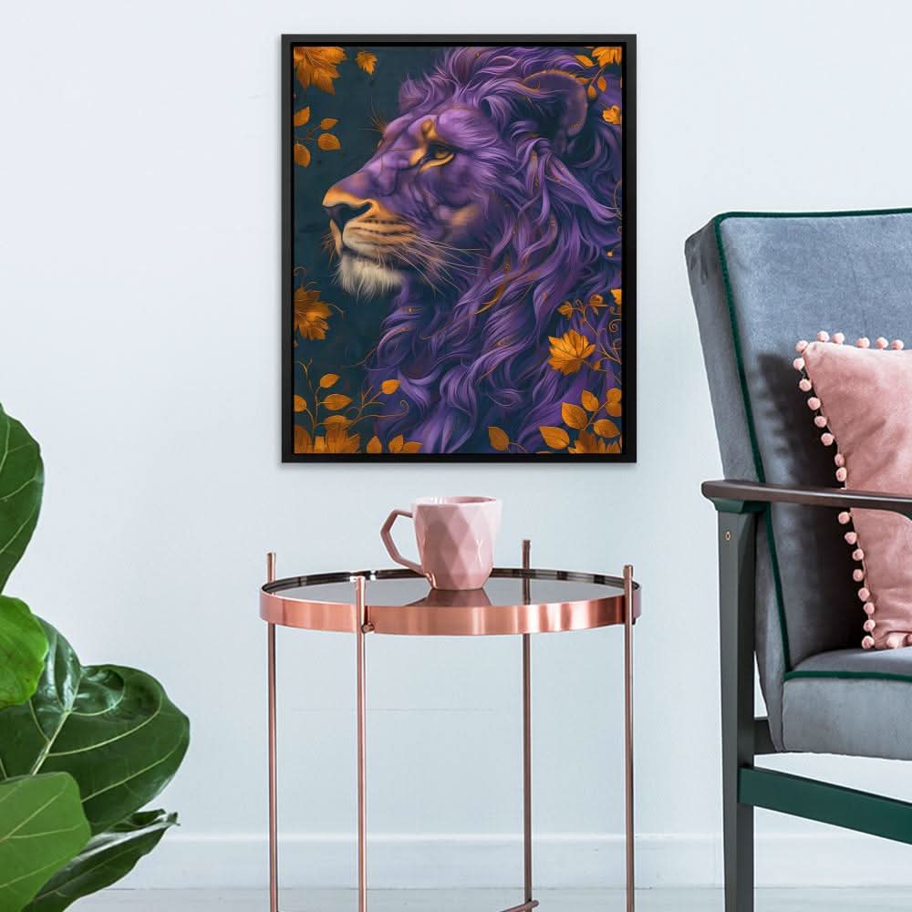 Earthly Lion - Gold Wall Art for Home Office