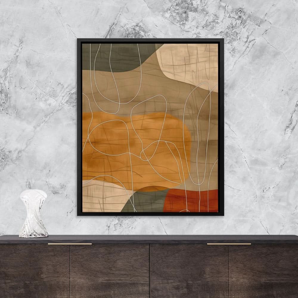 Earthly Tones - Nature Wall Art in Black Frame