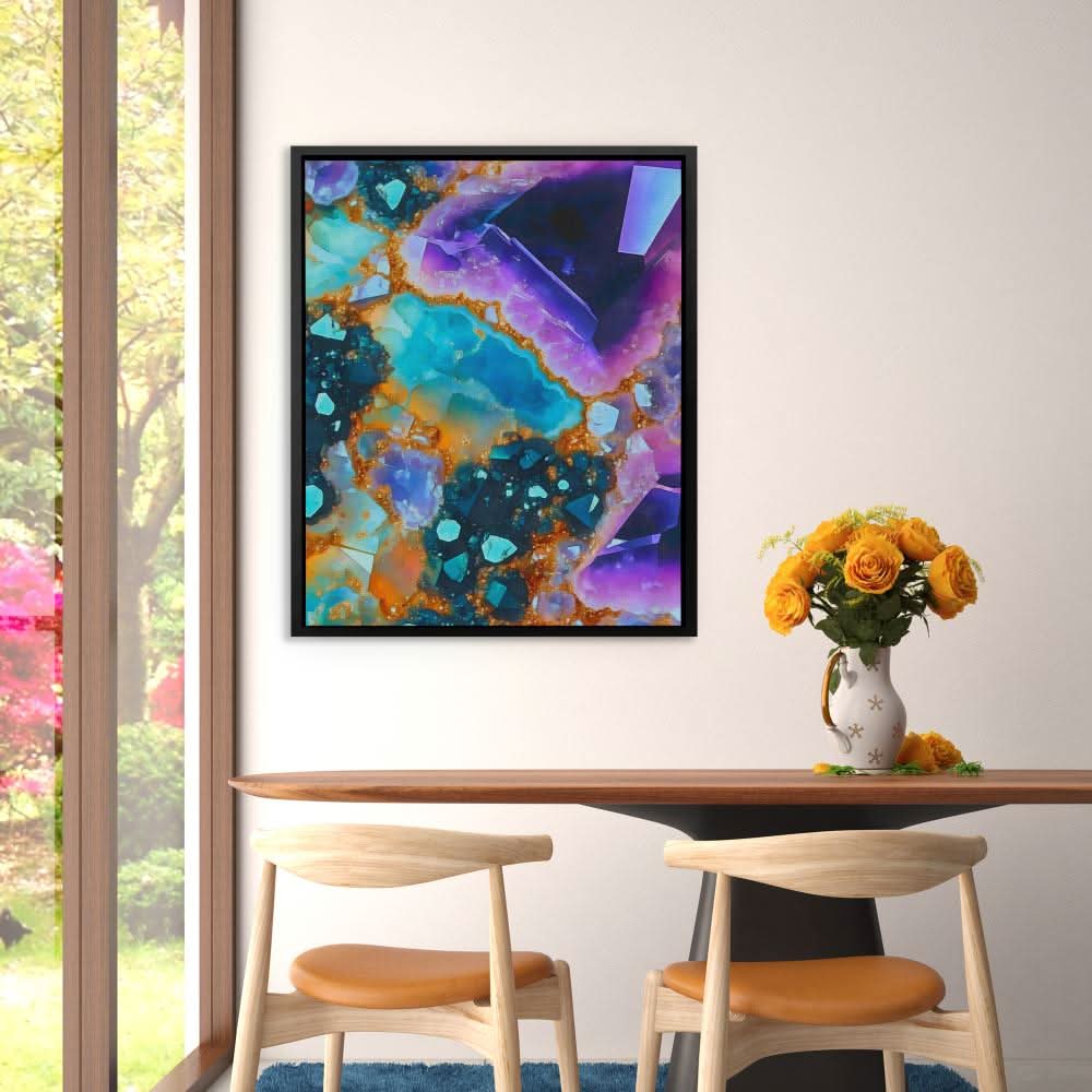 Earthly Treasures - Abstract Wall Art in Black Frame