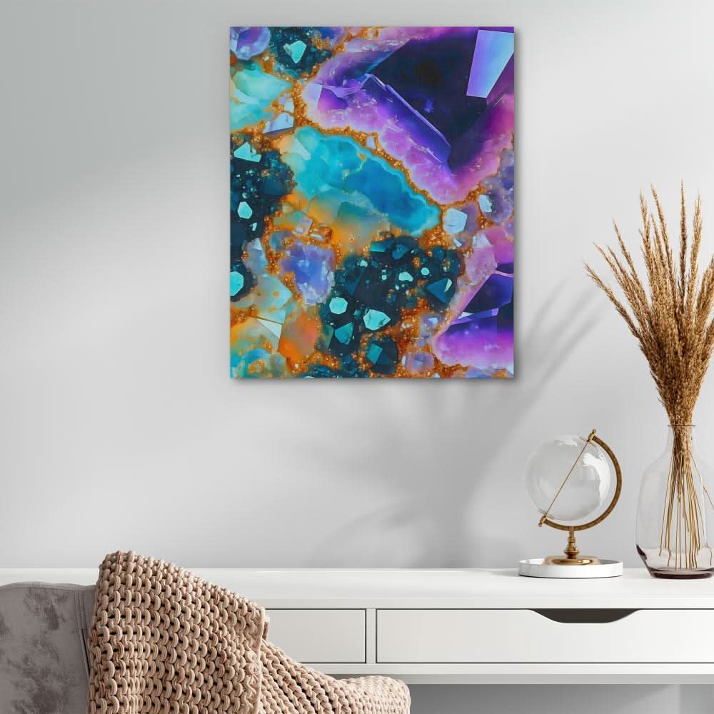 Earthly Treasures - Mineral Wall Art in Black Frame