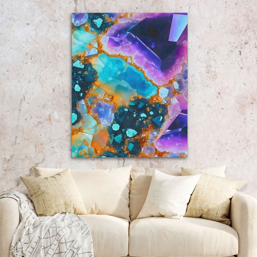 Earthly Treasures - Blue Mineral Canvas Print