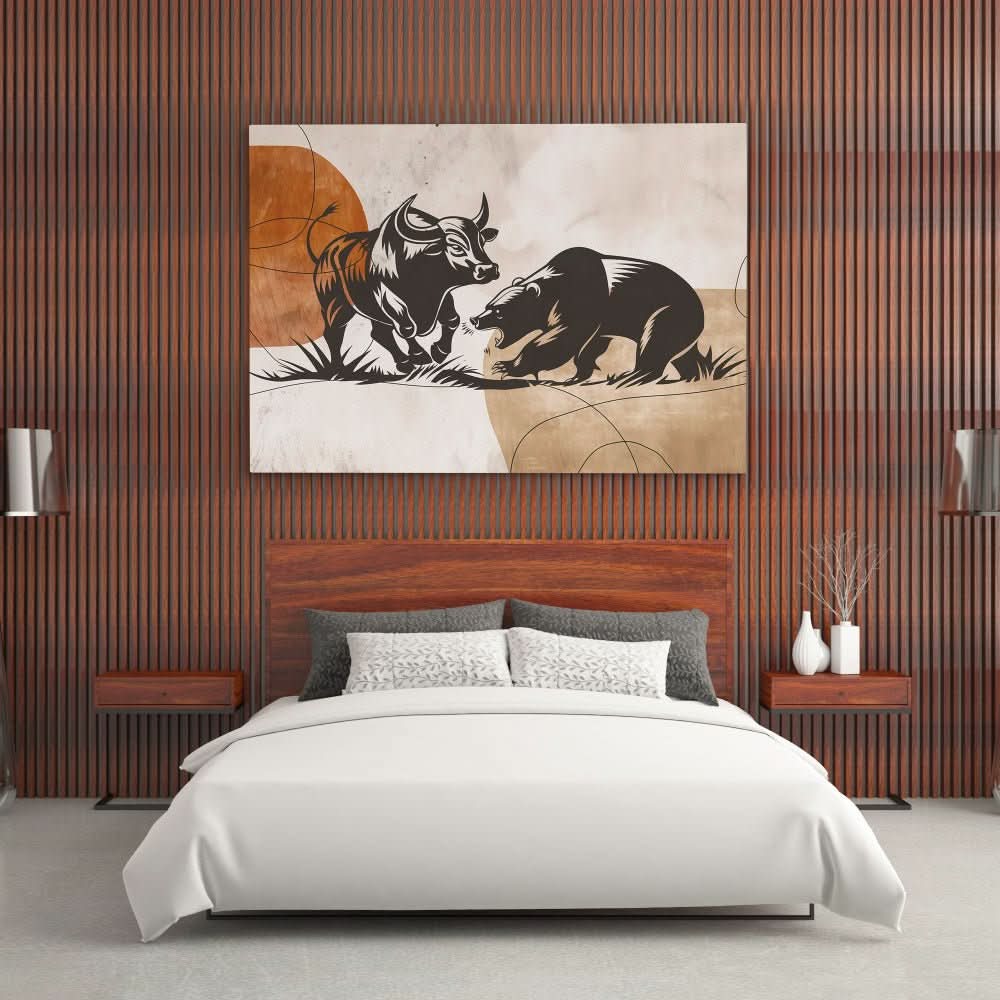 Economic Dance - Neutral Bear Canvas Print