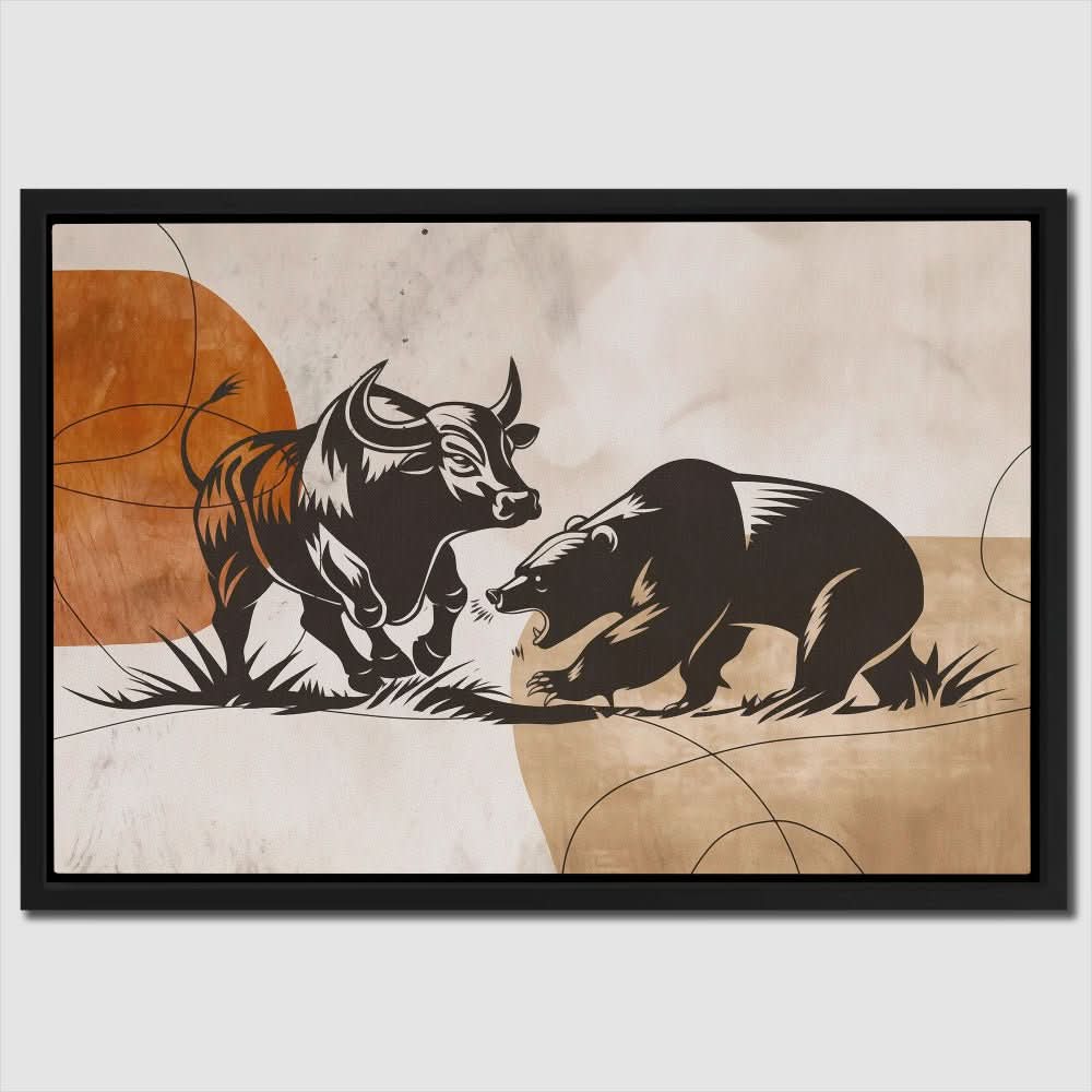 Economic Dance - Modern Neutral Canvas Wall Art