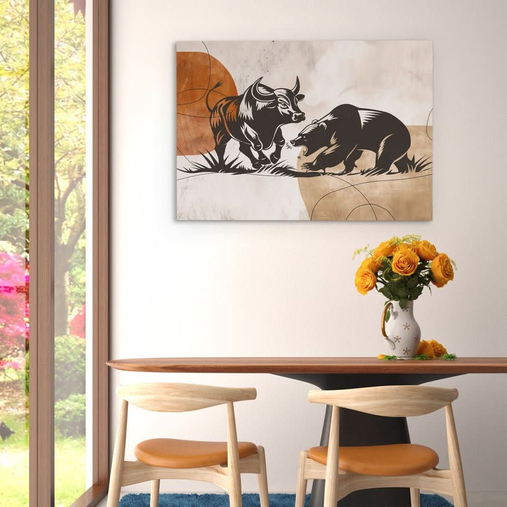 Economic Dance - Bear Wall Art in Black Frame