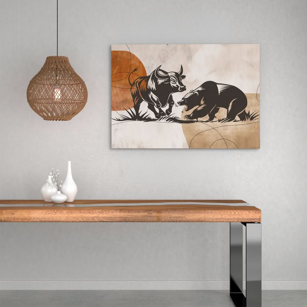 Economic Dance - Modern Wall Art in Black Frame
