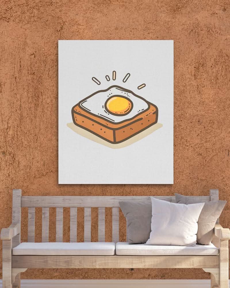 Egg and Toast - Breakfast Art for Dining Room