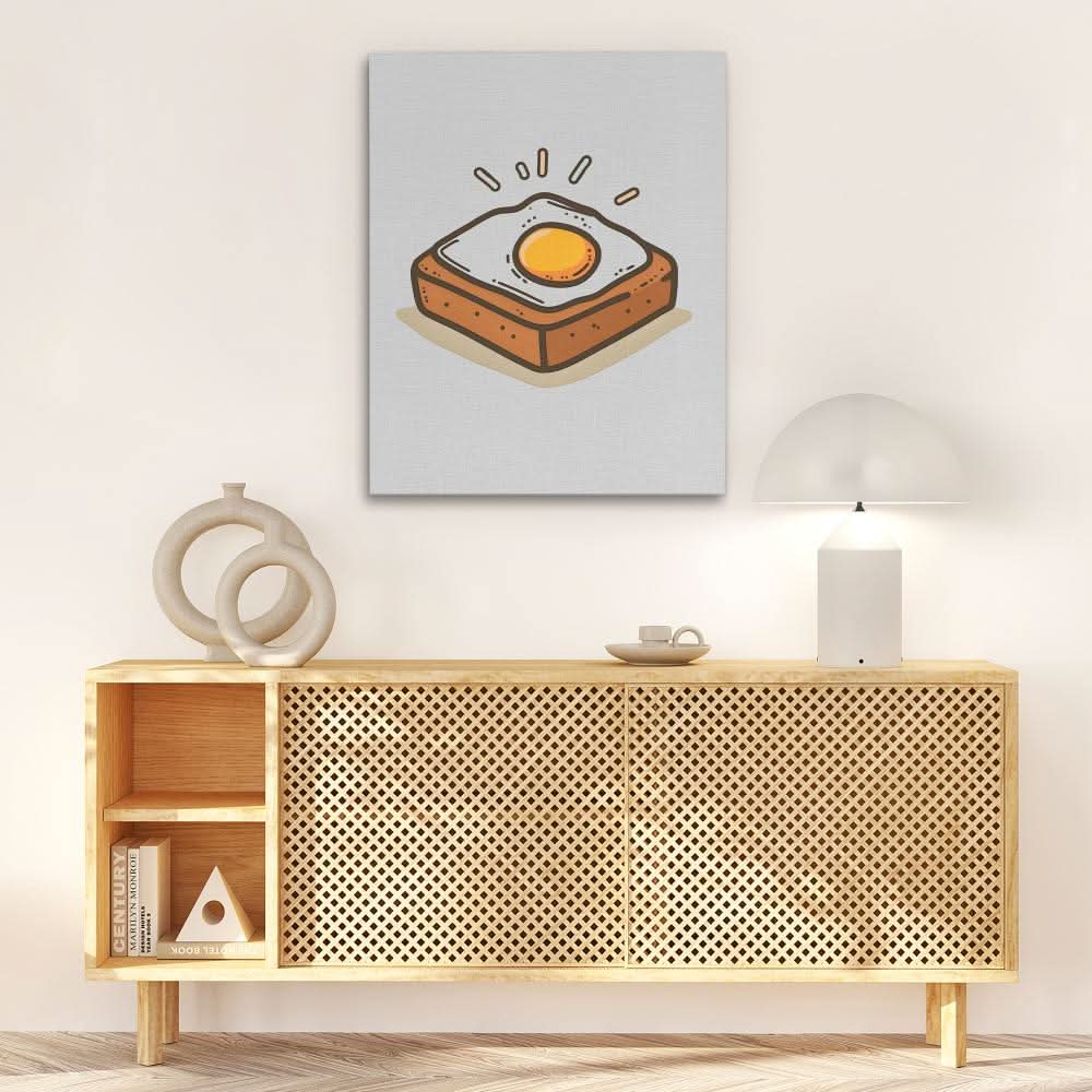 Egg and Toast - Food Wall Art in Black Frame