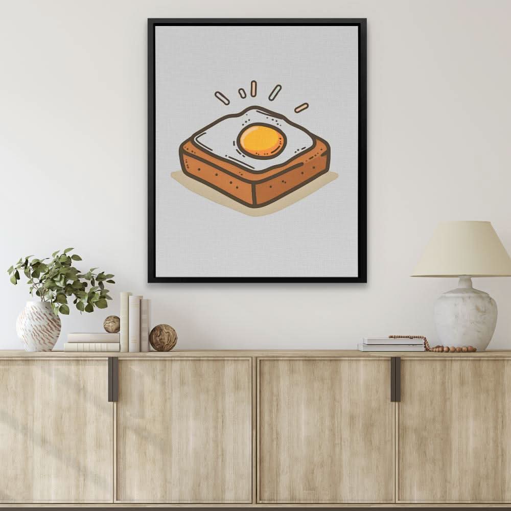 Egg and Toast - Large Minimalist Canvas Print