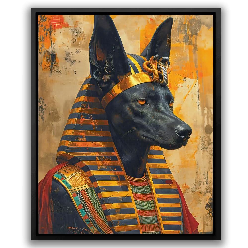 Egyptian Anubis - Black and Gold Wall Art