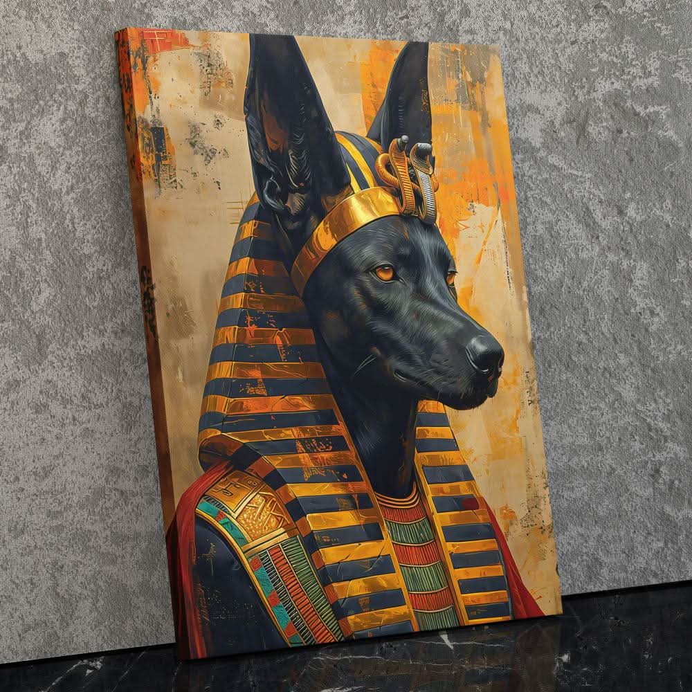 Egyptian Anubis - Anubis Wall Art in Black Frame