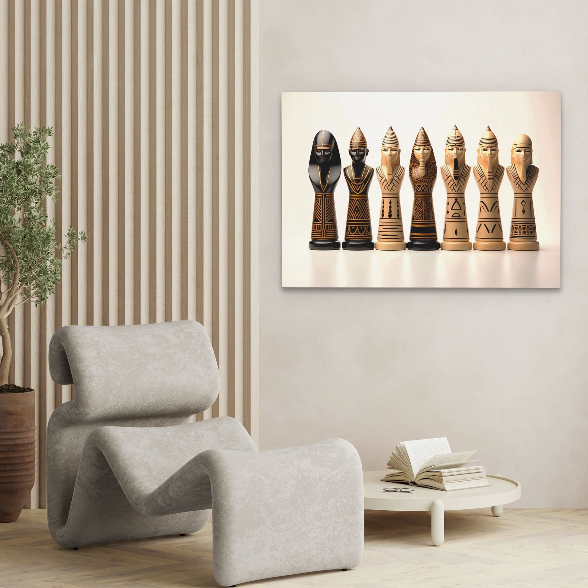 Egyptian Chess Set - Wall Art Print