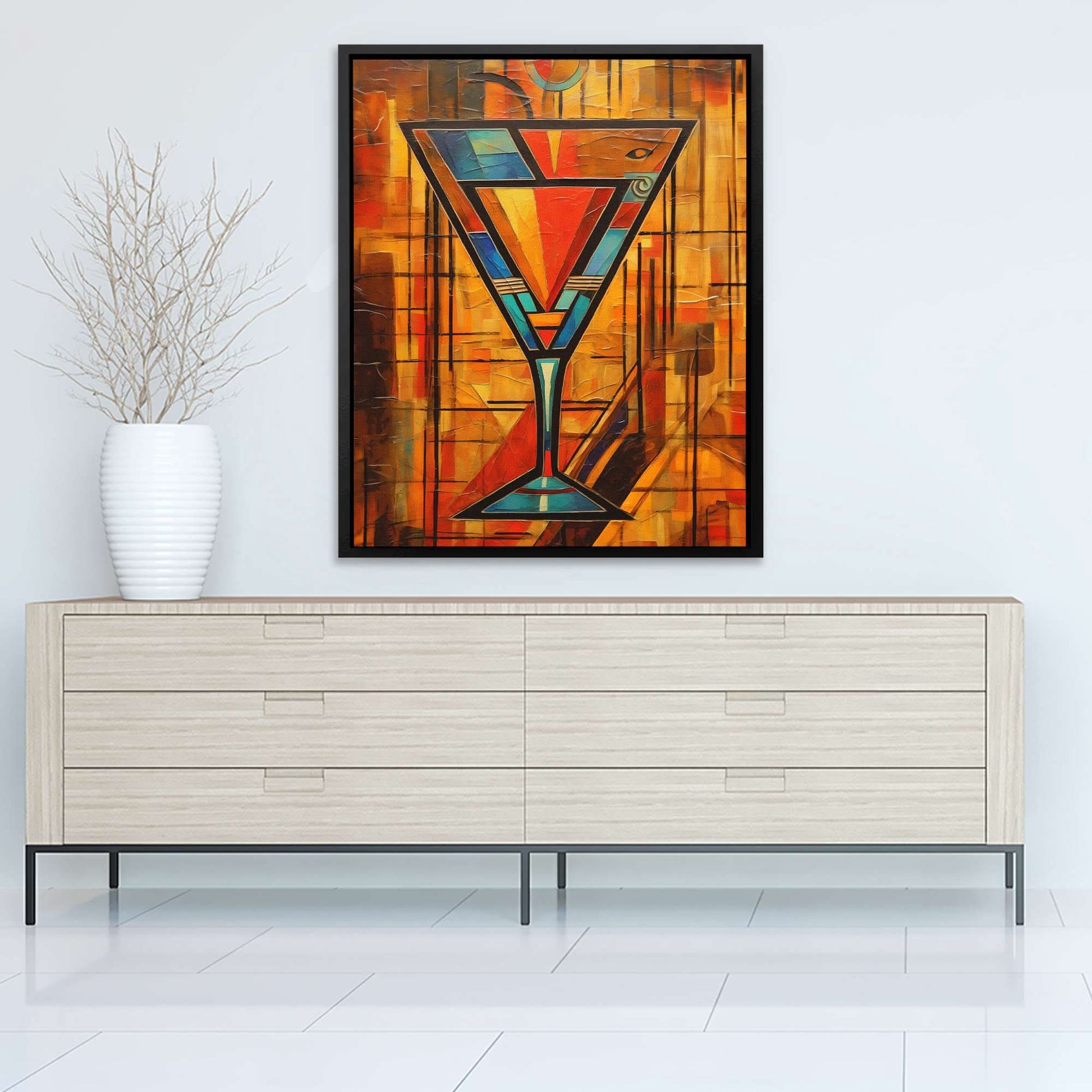 Egyptian Cocktail - Egyptian Wall Art in Black Frame