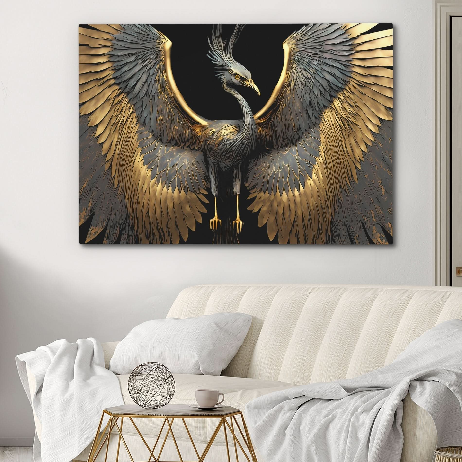 Egyptian Crane - Black Crane Canvas Print