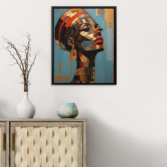Egyptian Goddess - Abstract Wall Art in Black Frame
