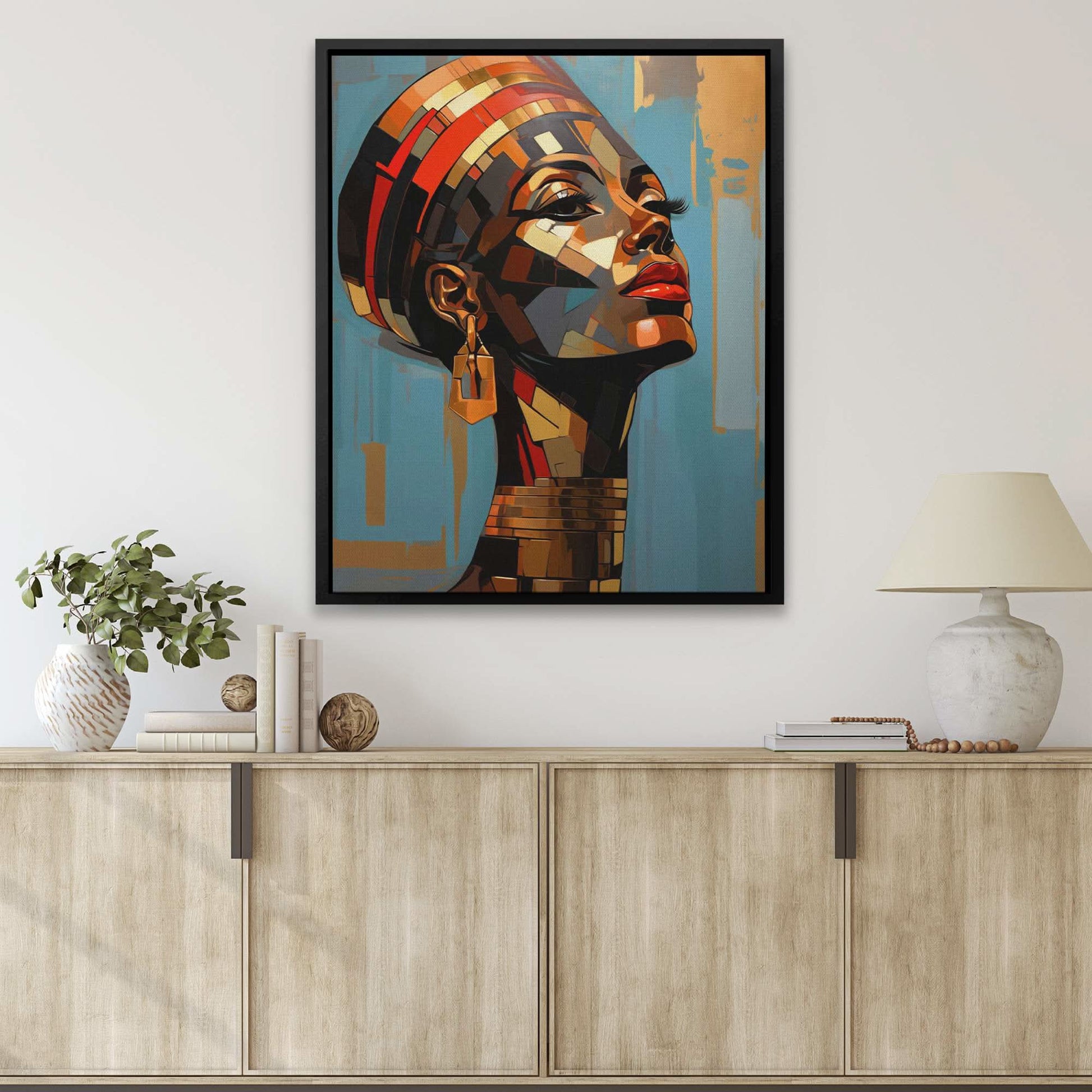 Egyptian Goddess - God Wall Art in Black Frame