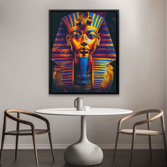 Egyptian King Tomb - Modern Wall Art in Black Frame