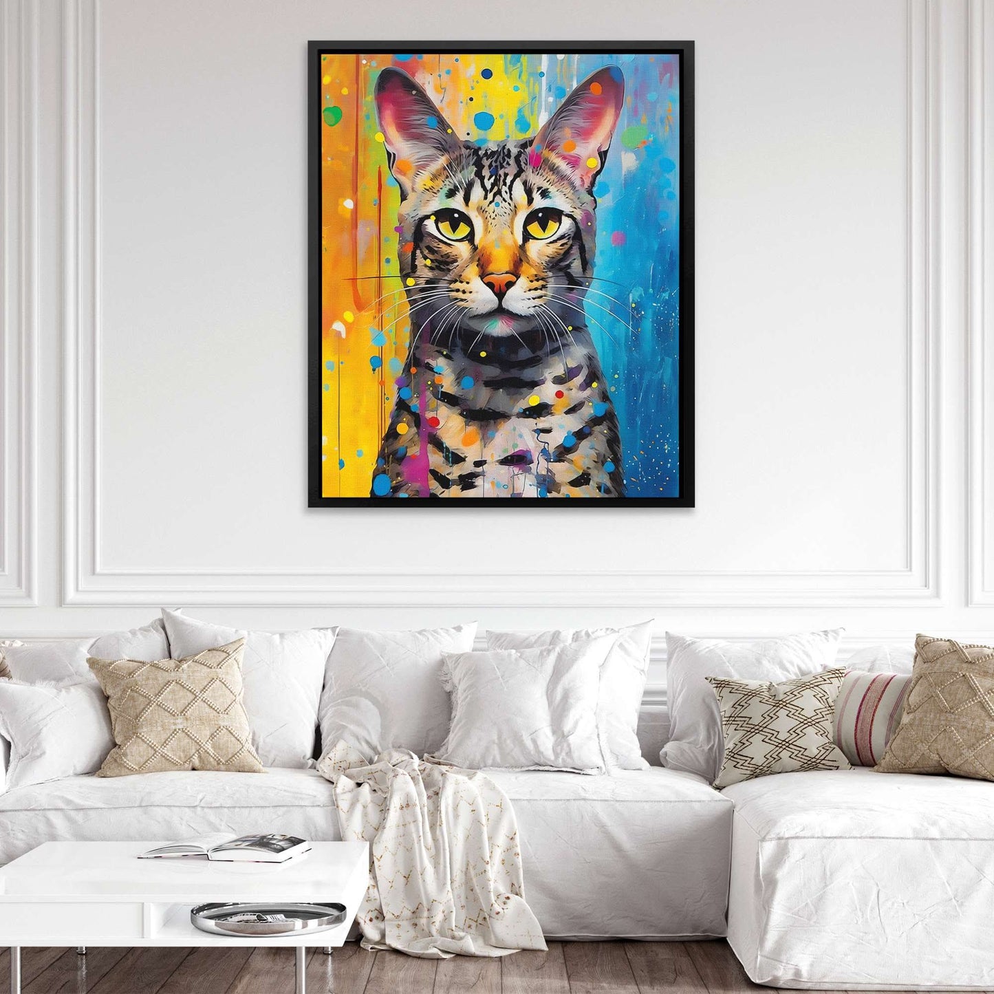 Egyptian Mau - Cat Wall Art in Black Frame