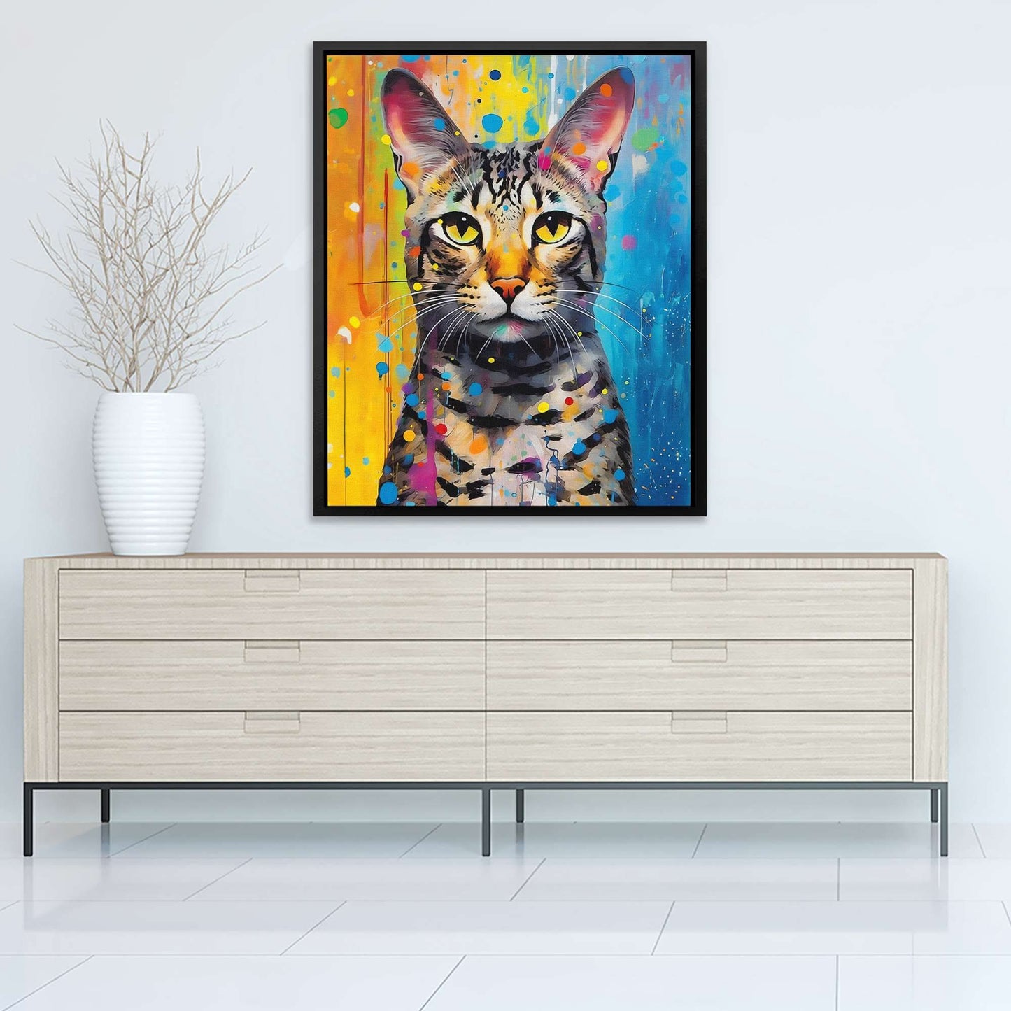 Egyptian Mau - Blue Cat Canvas Print