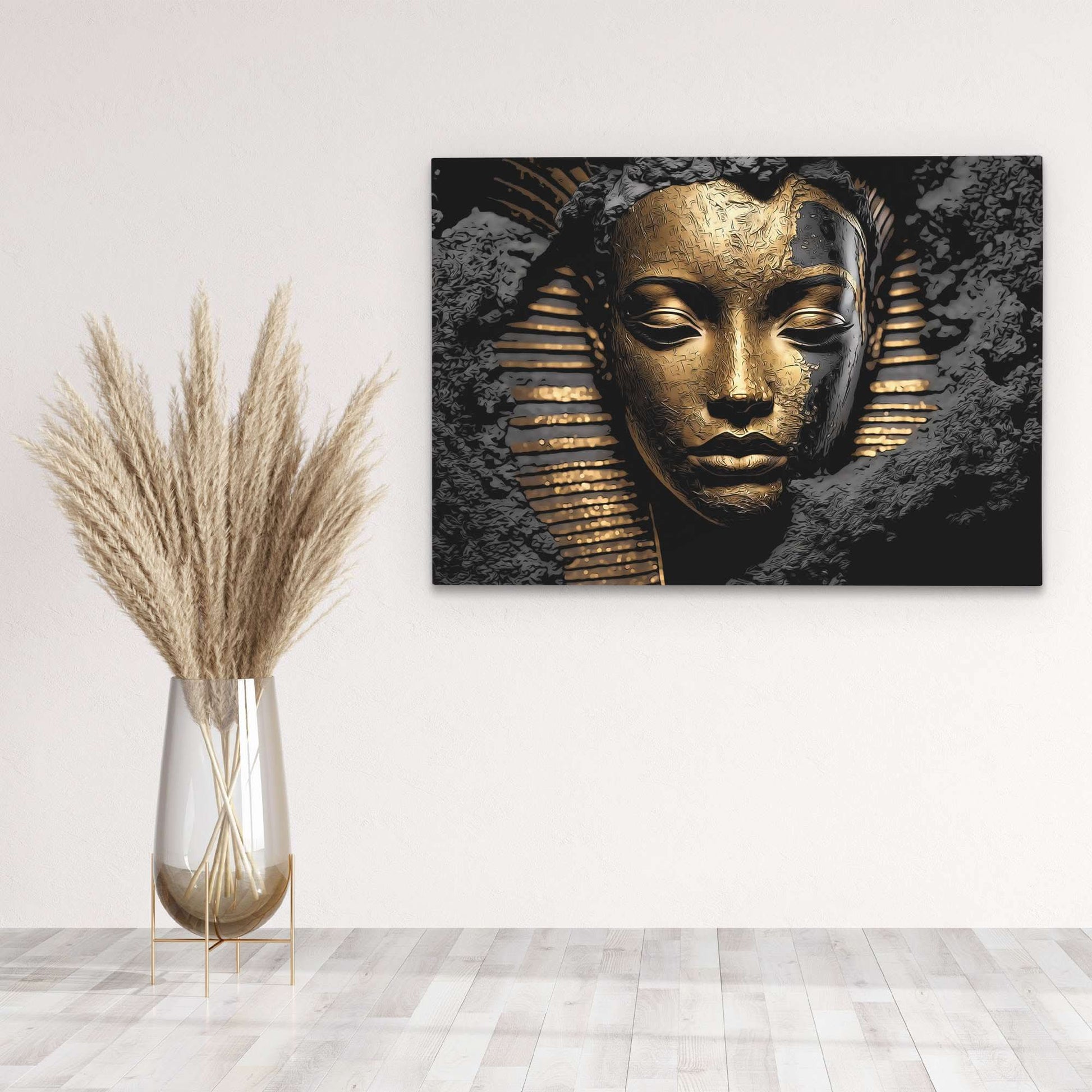 Egyptian Pharaoh Queen - Black Wall Art