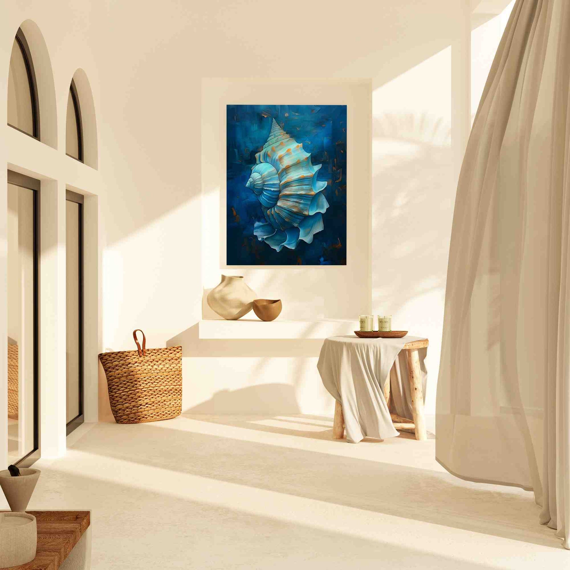 Elaborate Conch Shell - Beach Art