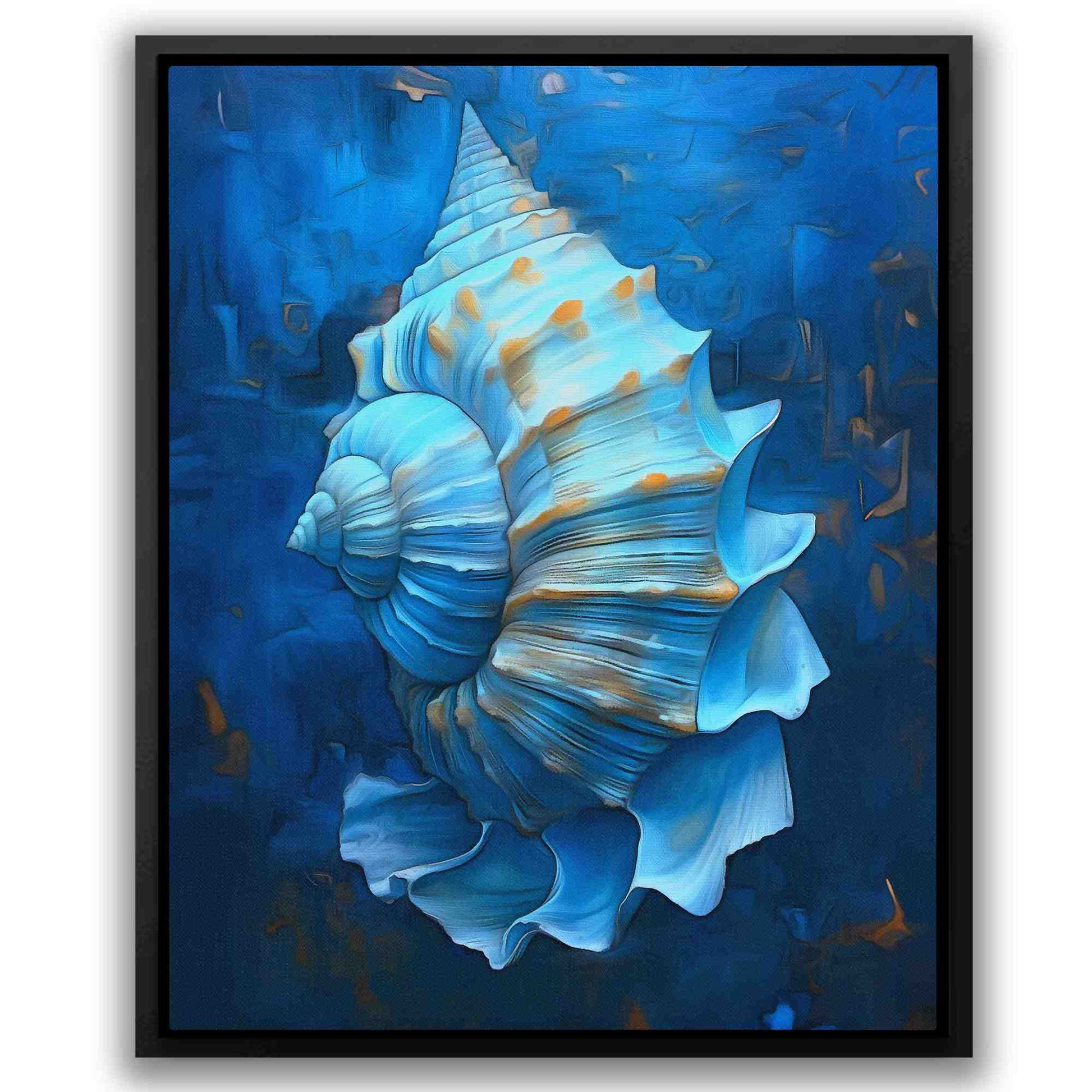 Elaborate Conch Shell - Blue Blue and Gold Canvas Print
