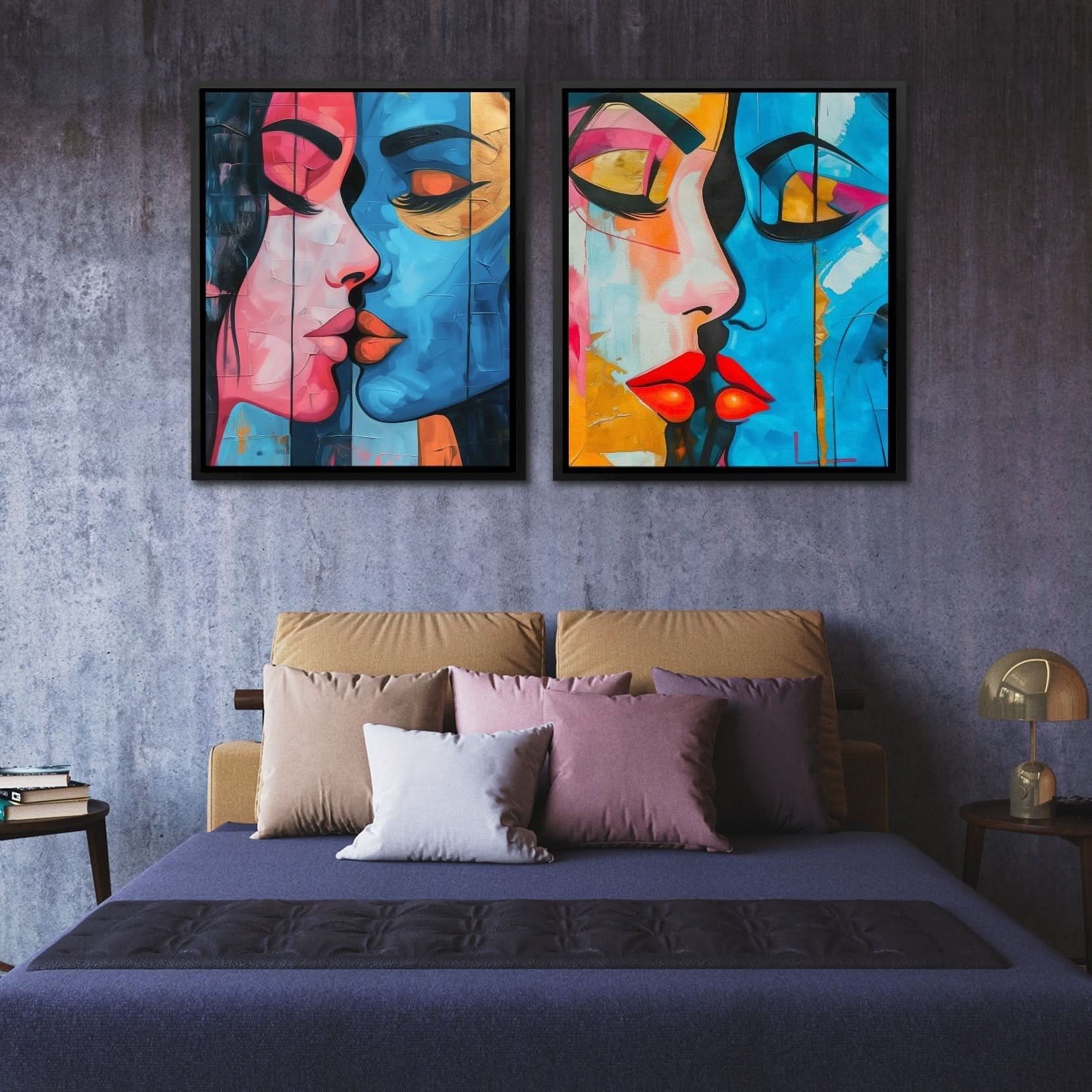 Electric Connection - Contemporary Pink Canvas Wall Art