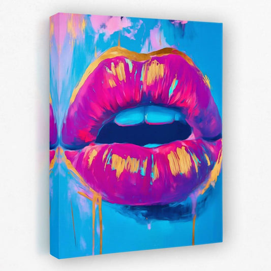 Electric Lips Drip - Fashion Canvas Wall Art