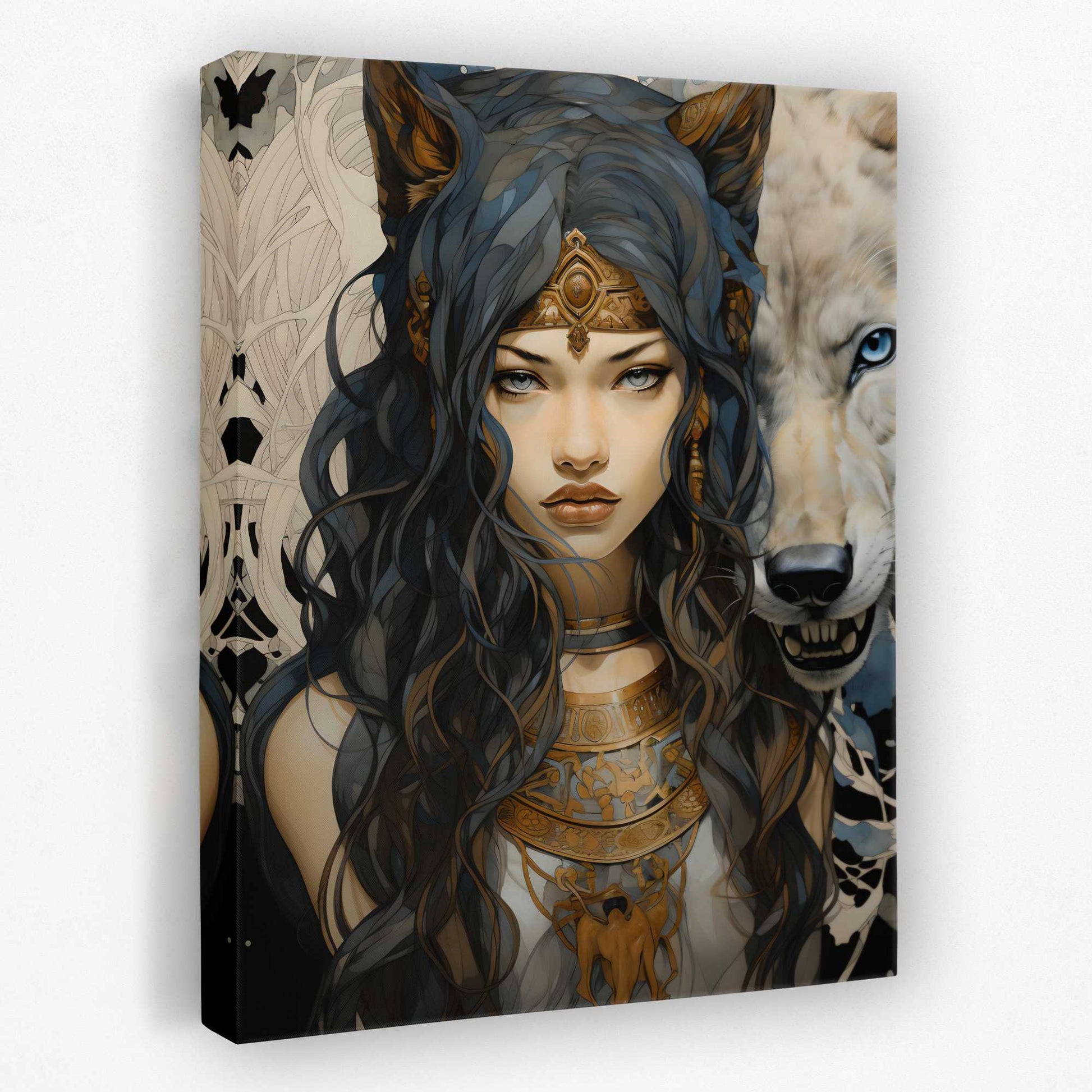 Electric Lupus - Animals Canvas Wall Art